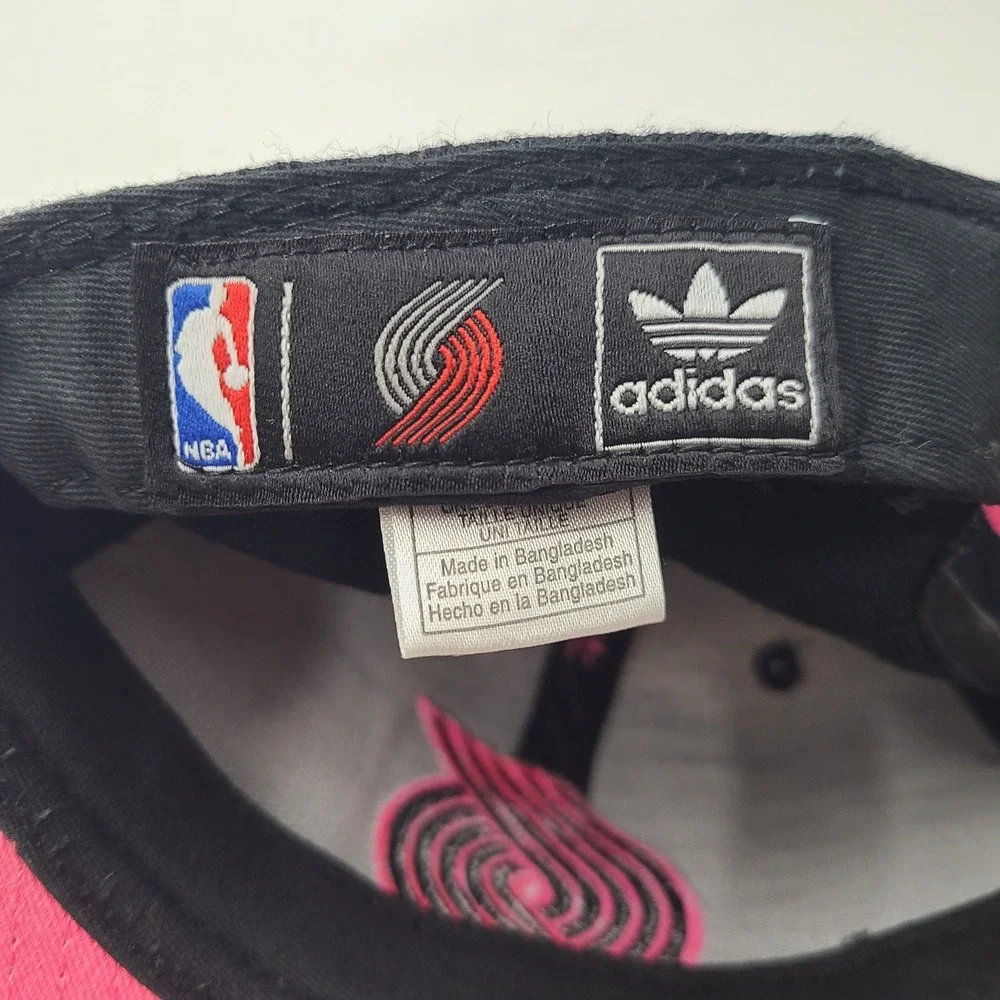 Portland Trail Blazers Hat Snapback Adidas Black Pink NBA Trefoil Wool Blend Men